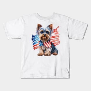 4th of July Yorkshire Terrier #4 Kids T-Shirt